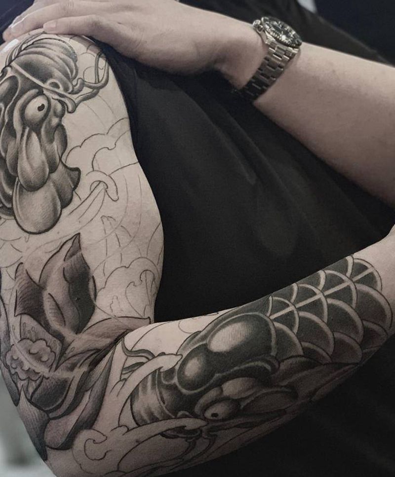 未完成纹身图片_新传统纹身图案