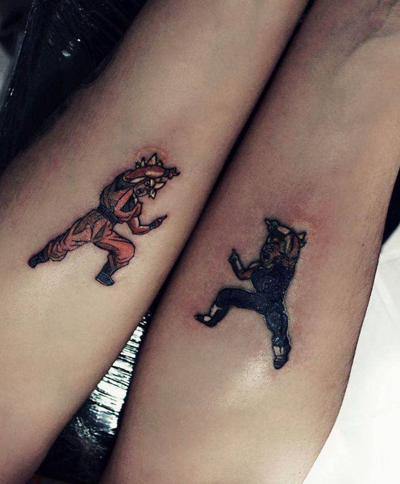 超级赛亚人纹身图片_手臂水彩纹身图案