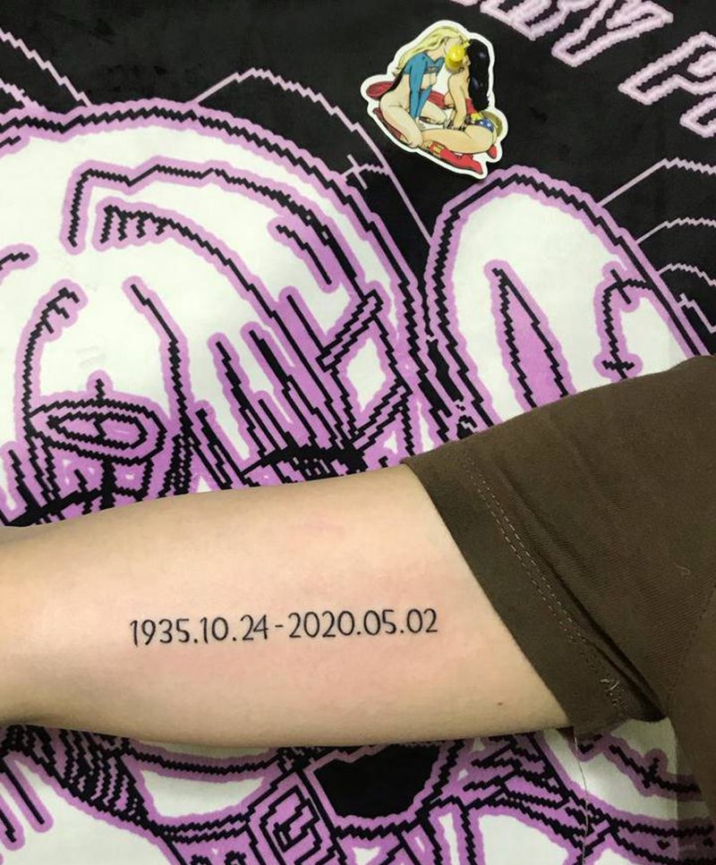 数字纹身图片_手臂花体字纹身图案