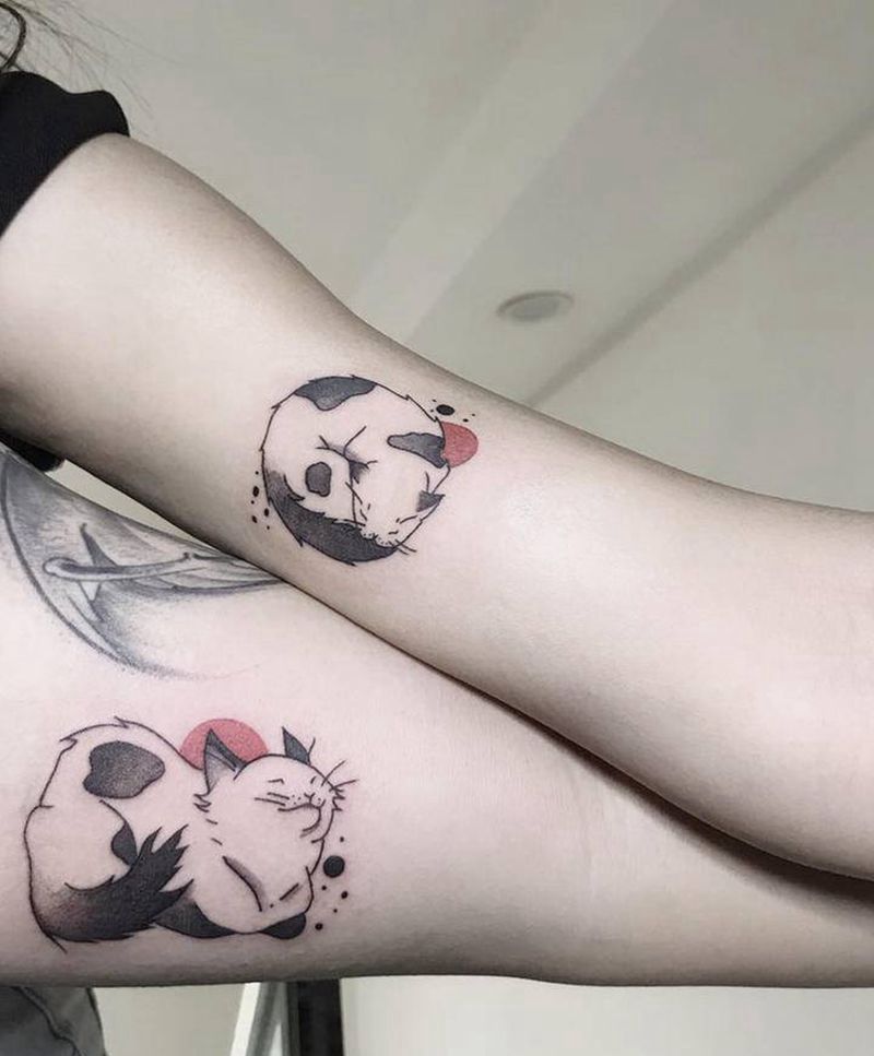 情侣纹身纹身图片_手臂几何情侣纹身图案