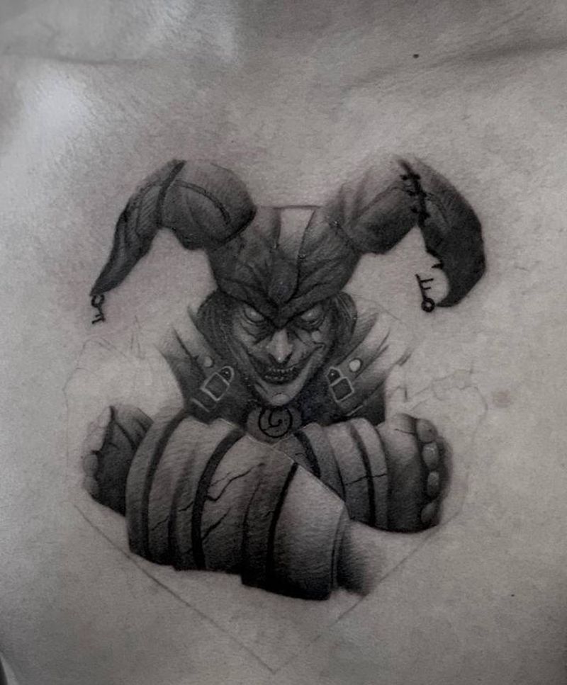 未完小丑-闰土纹身图片_欧美写实纹身图案