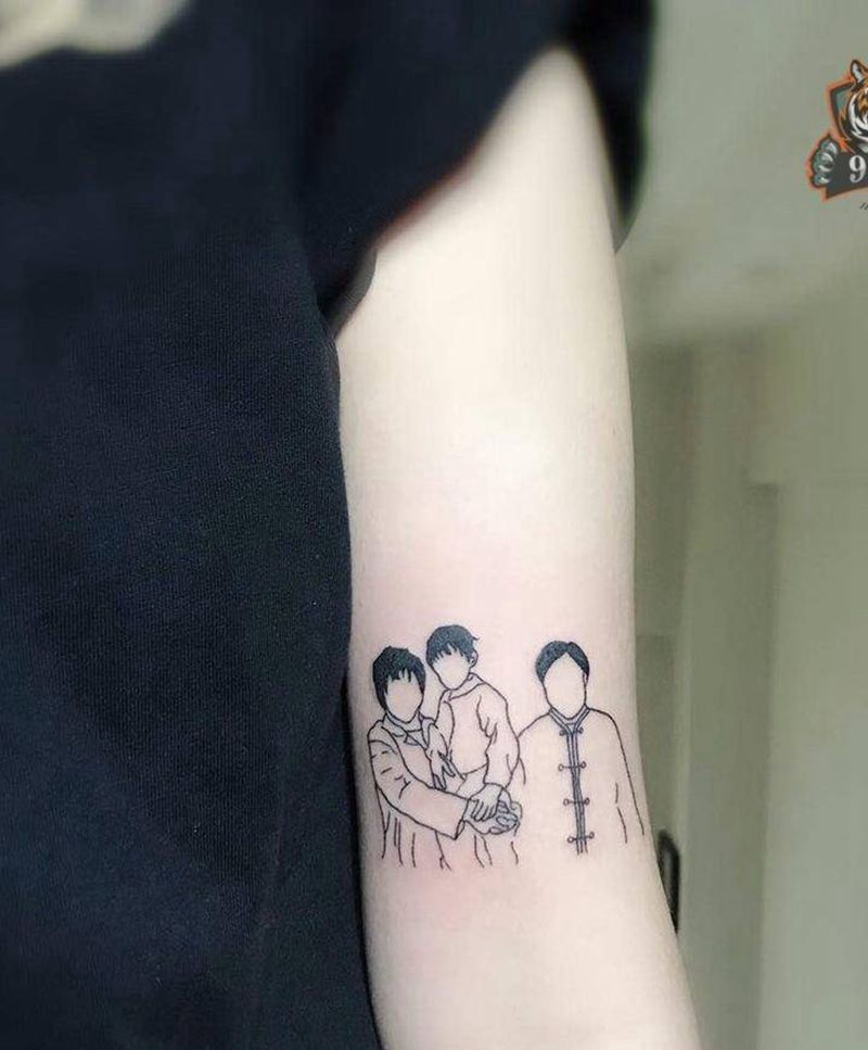 简笔画纹身图片_手臂几何简笔画纹身图案