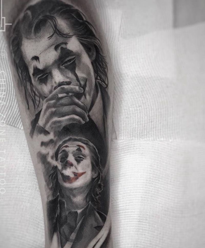 Fiona的作品纹身图片_手臂欧美写实小丑纹身图案