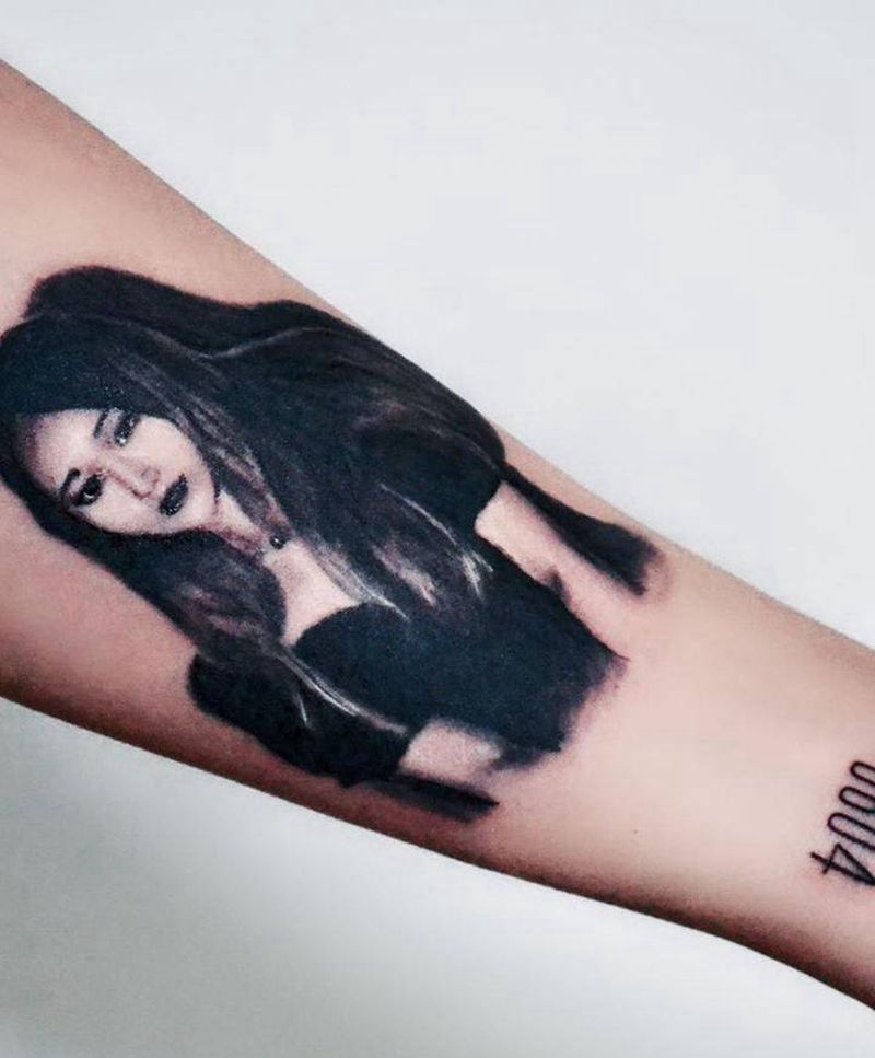 肖像纹身图片_手臂欧美写实人物肖像纹身图案