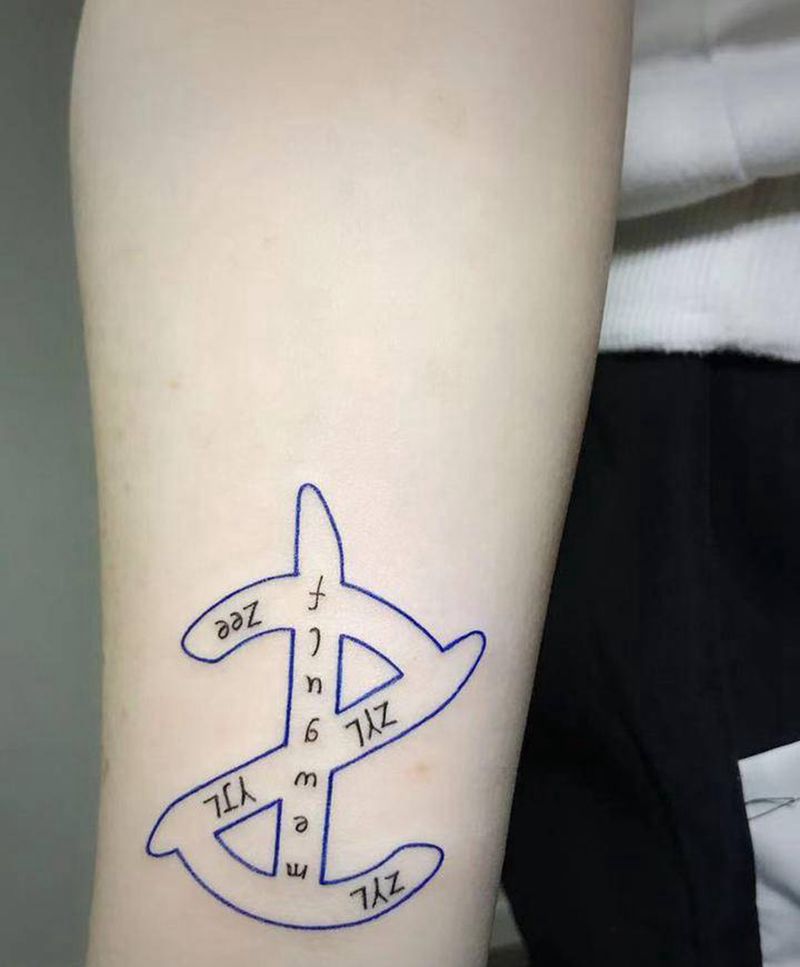 简易纹身纹身图片_手臂几何纹身图案