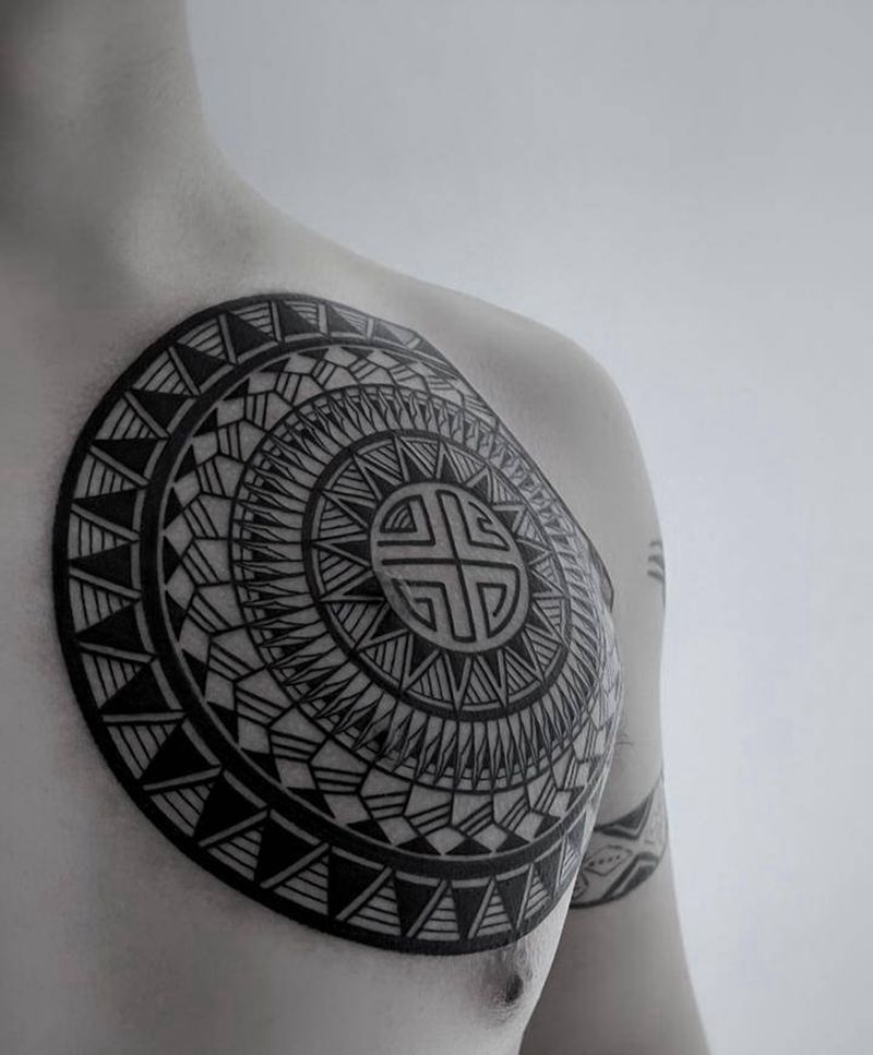 毛利图腾纹身图片_胸部图腾几何部落图腾玛雅图腾图腾纹身图案