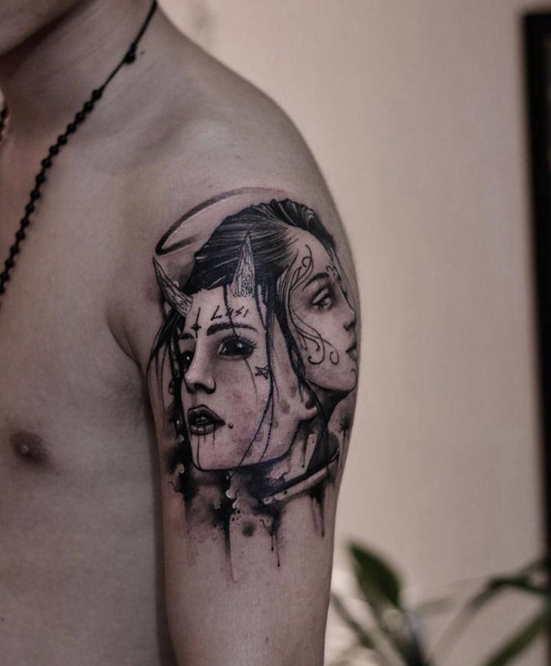 精灵纹身图片_手臂欧美写实纹身图案