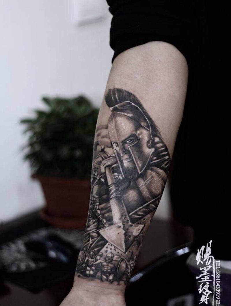 斯巴达纹身图片_北京纹身作品赐墨纹身纹身图案
