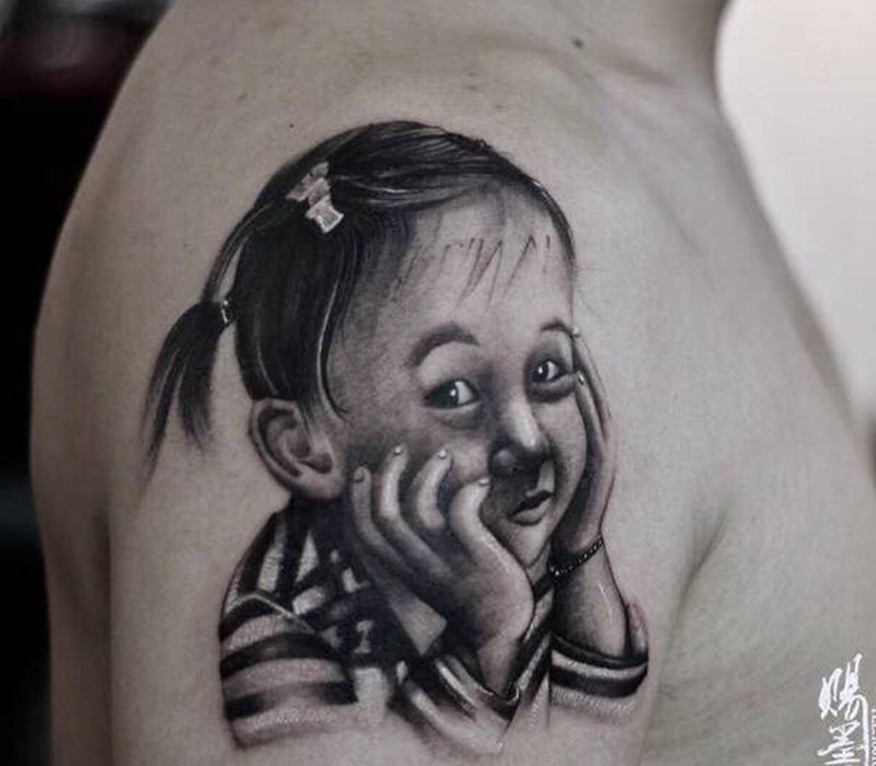 肖像纹身图片_欧美写实纹身图案