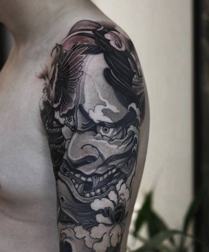 般若纹身图片_手臂老传统纹身图案