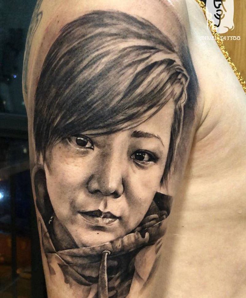 肖像作品纹身图片_手臂欧美写实纹身图案