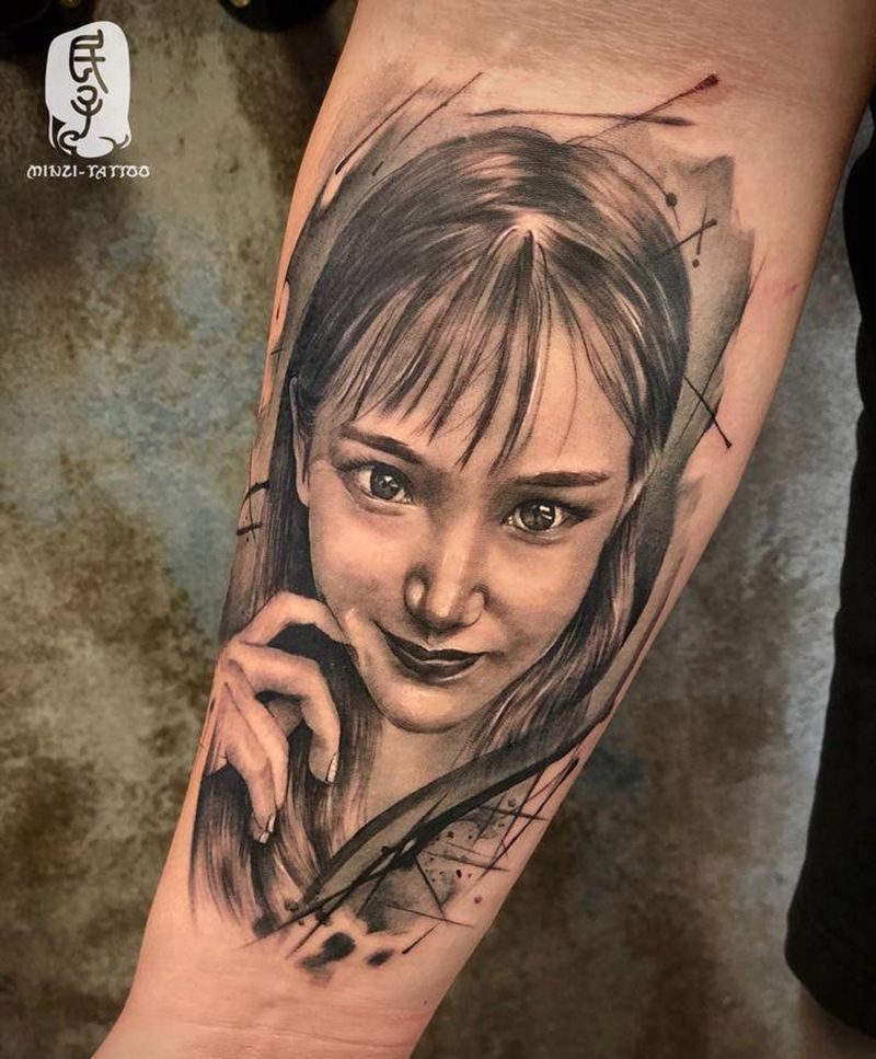 肖像作品纹身图片_手臂欧美写实纹身图案