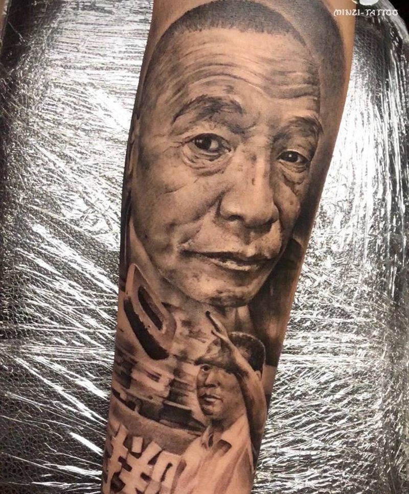 肖像作品纹身图片_手臂欧美写实纹身图案