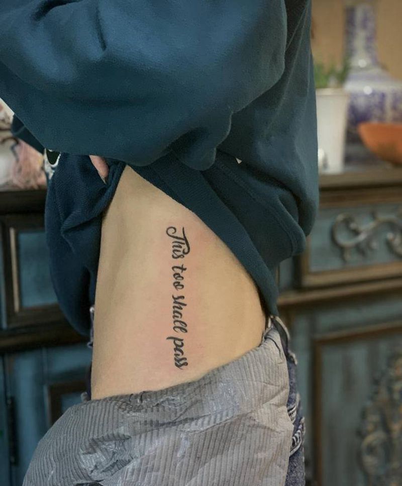 英文纹身图片_腰部纹身图案