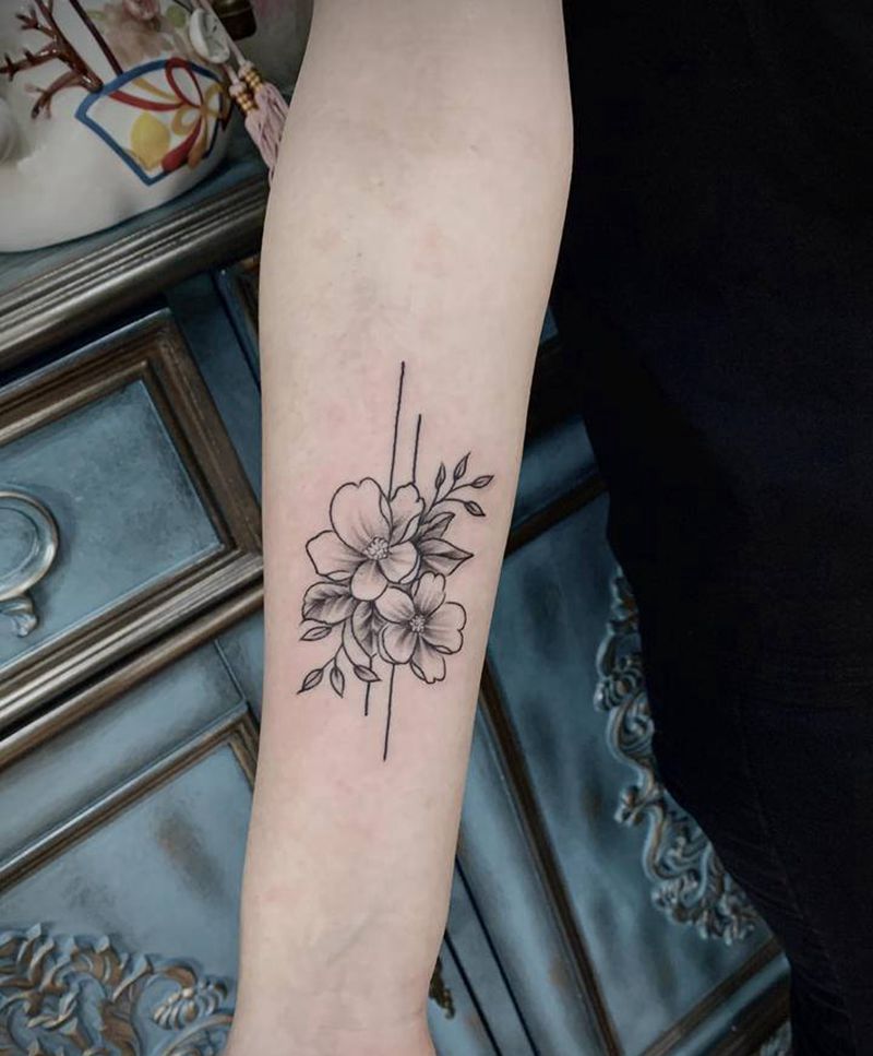 素花纹身图片_手臂纹身图案