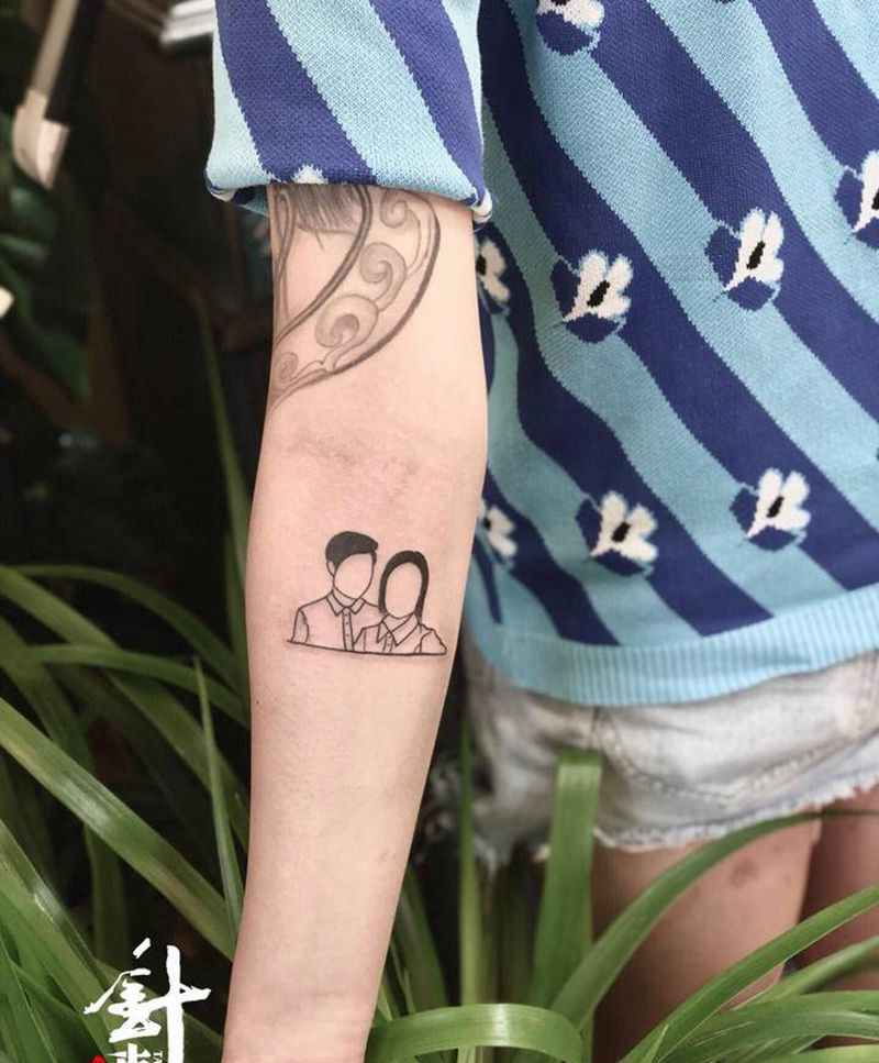 三个小图纹身图片_手臂纹身图案