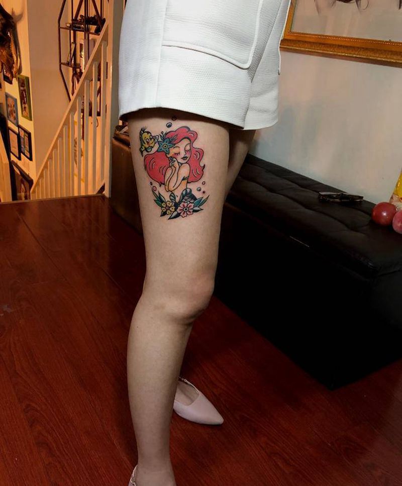 小school纹身图片_腿部Old School纹身图案