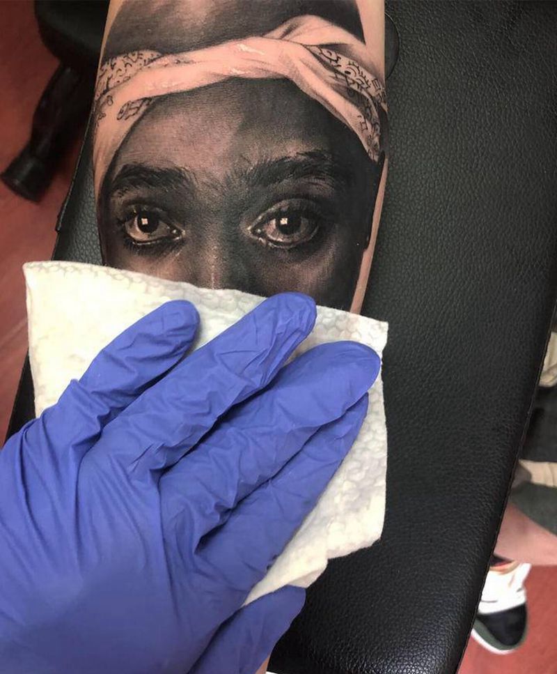 巨星2'p纹身图片_手臂欧美写实纹身图案