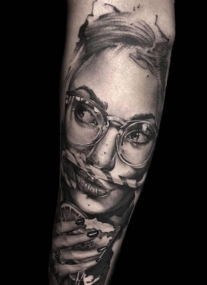 肖像纹身图片_手臂欧美写实纹身图案