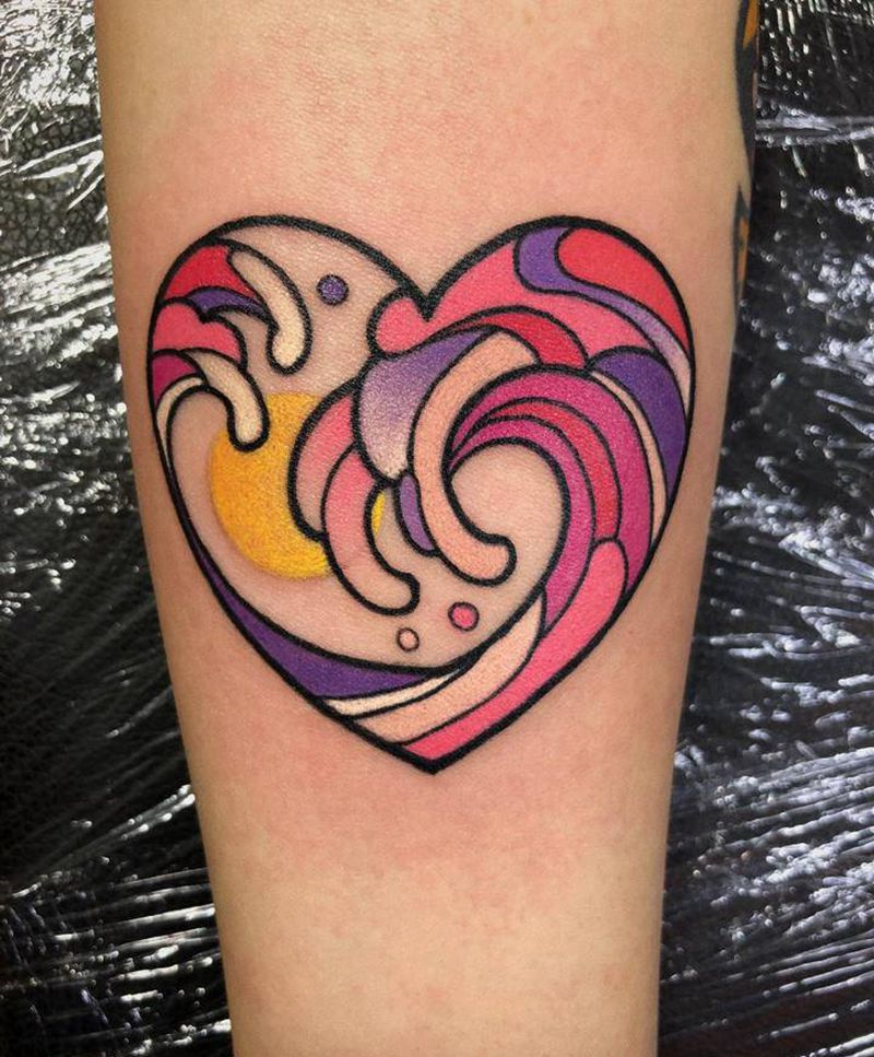 浪心，哈哈纹身图片_手臂New School纹身图案