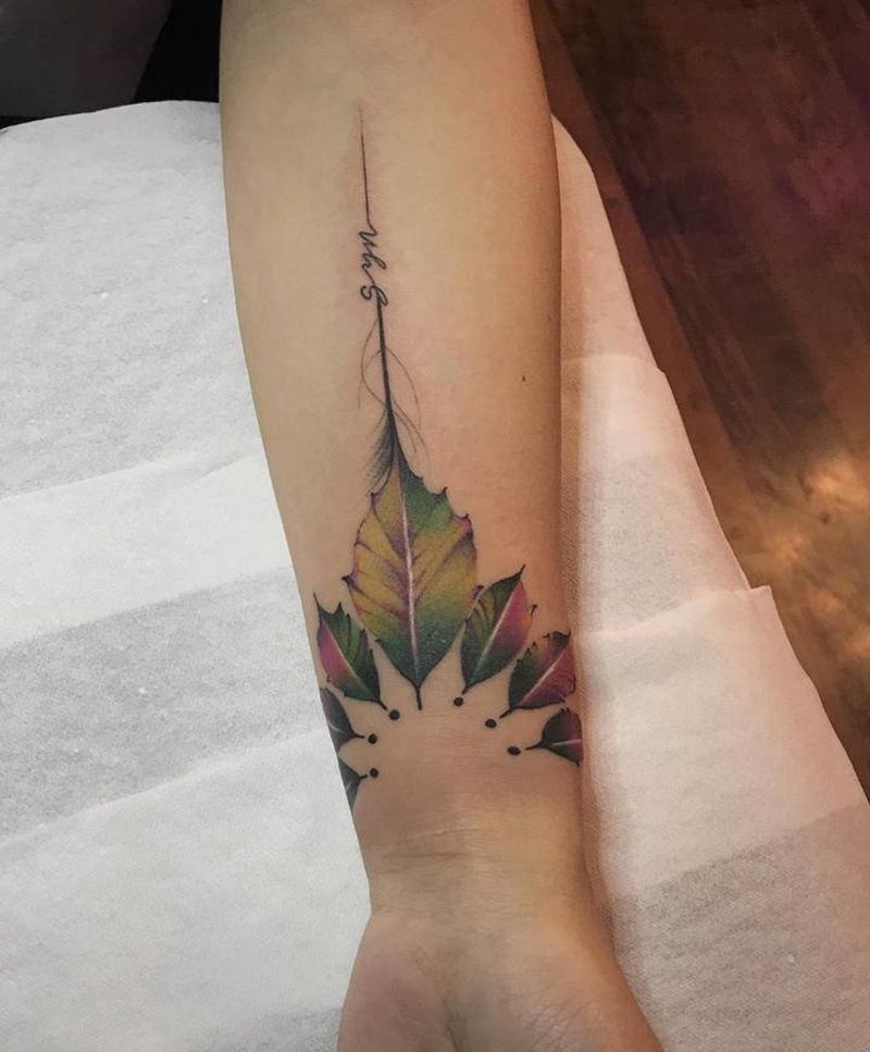 小清新纹身纹身图片_植物纹身图案