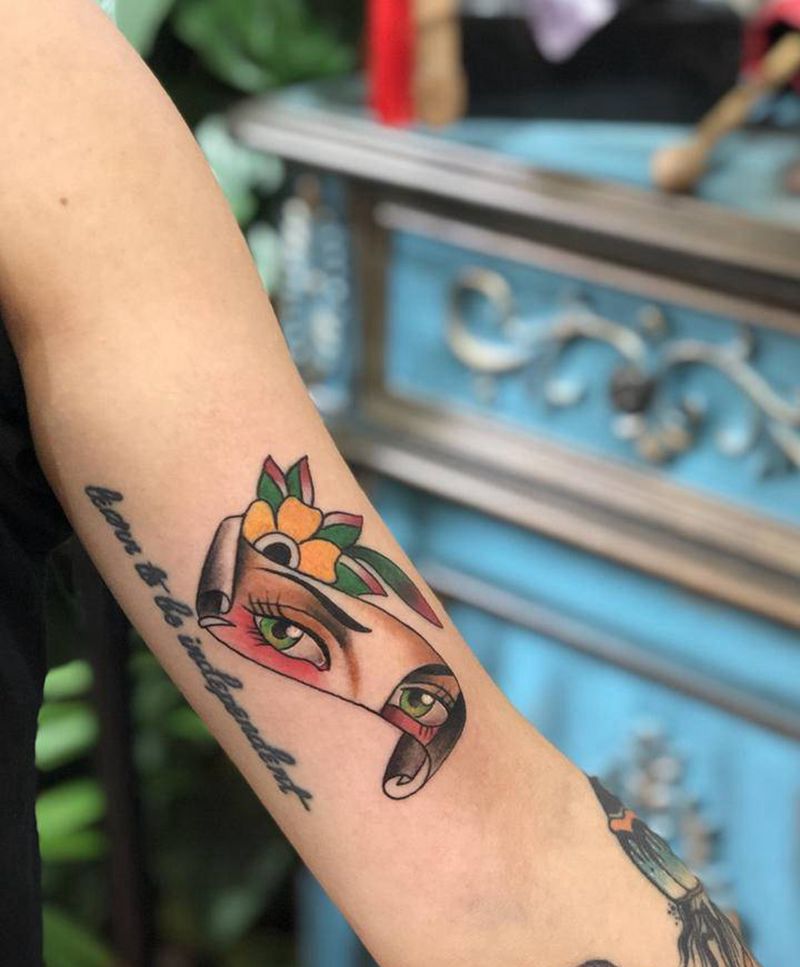 眼睛纹身图片_手臂纹身图案