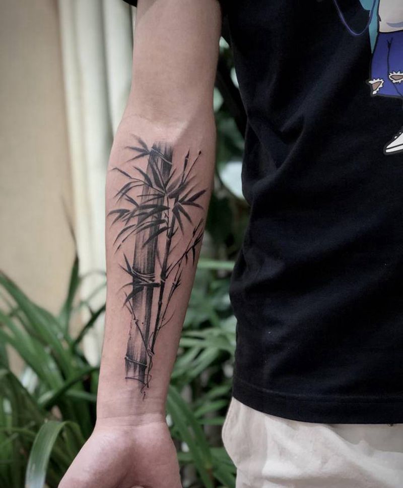 竹子纹身图片_手臂纹身图案