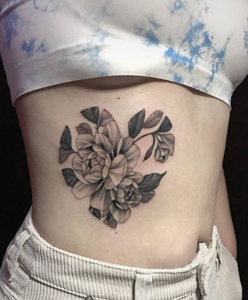 素花纹身图片_素花纹身图案