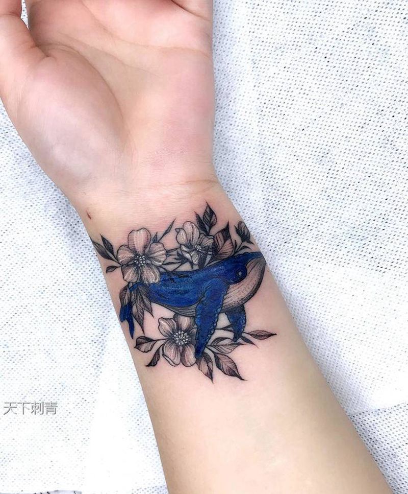 鲸鱼遮盖纹身纹身图片_手臂鲸鱼纹身图案