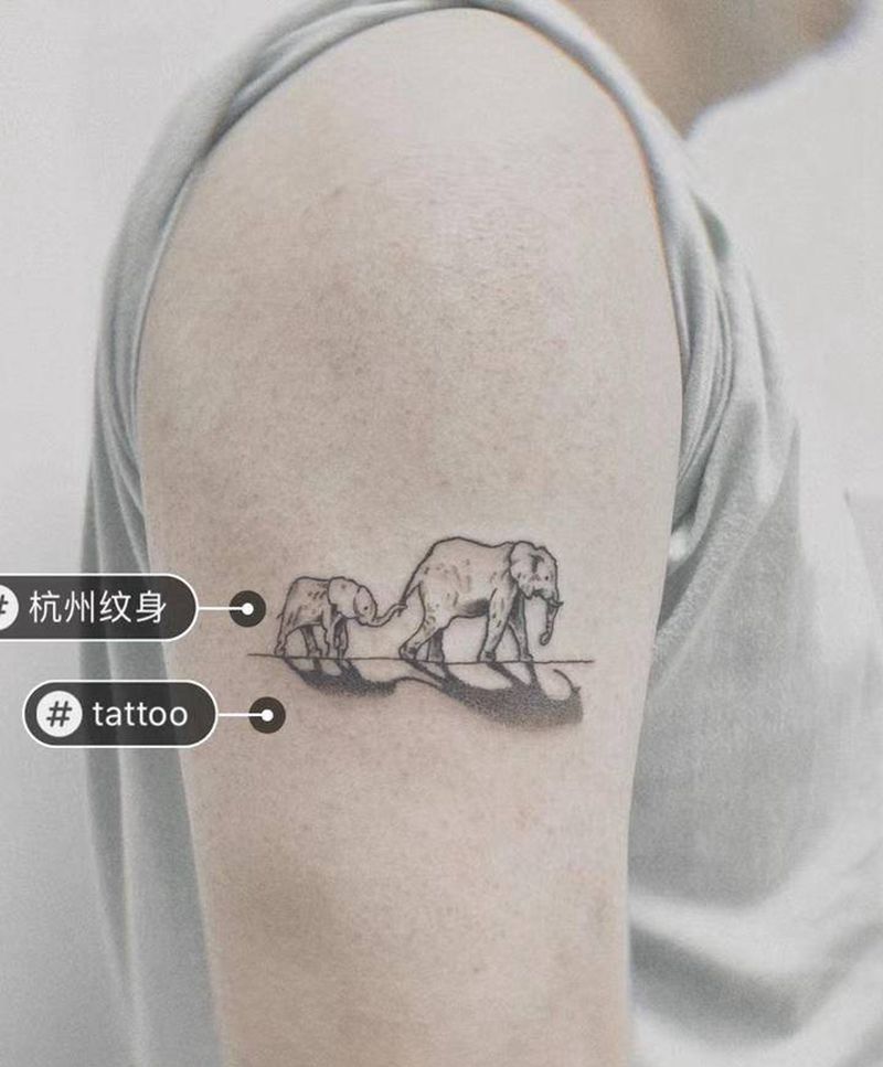 小象纹身图片_点刺纹身图案
