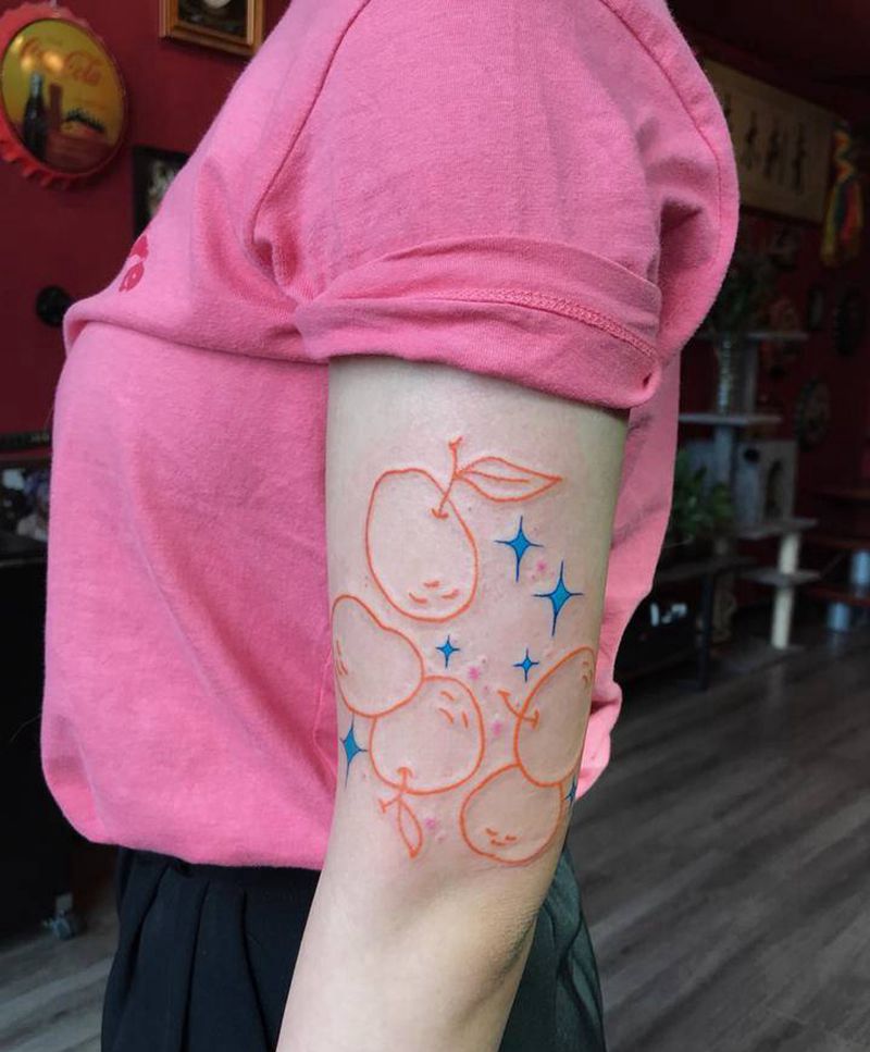 小橘子纹身图片_小清新纹身图案