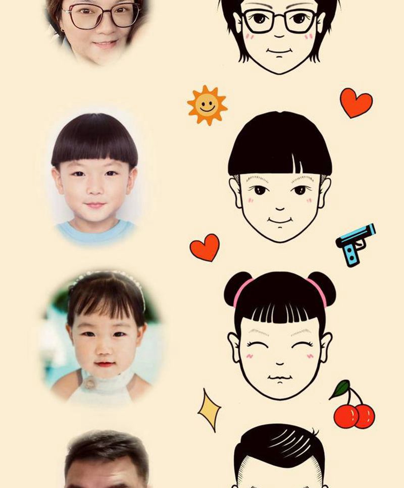 全家福卡通纹身图片_手臂纹身图案