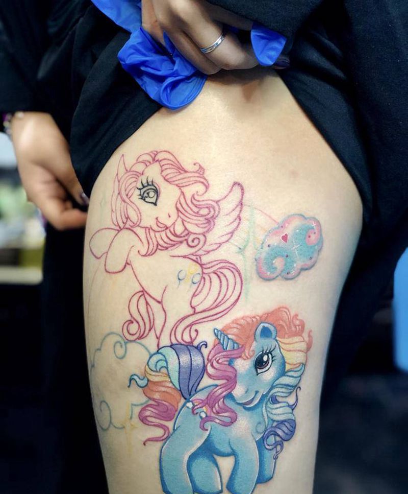 小马宝莉纹身图片_腿部纹身图案