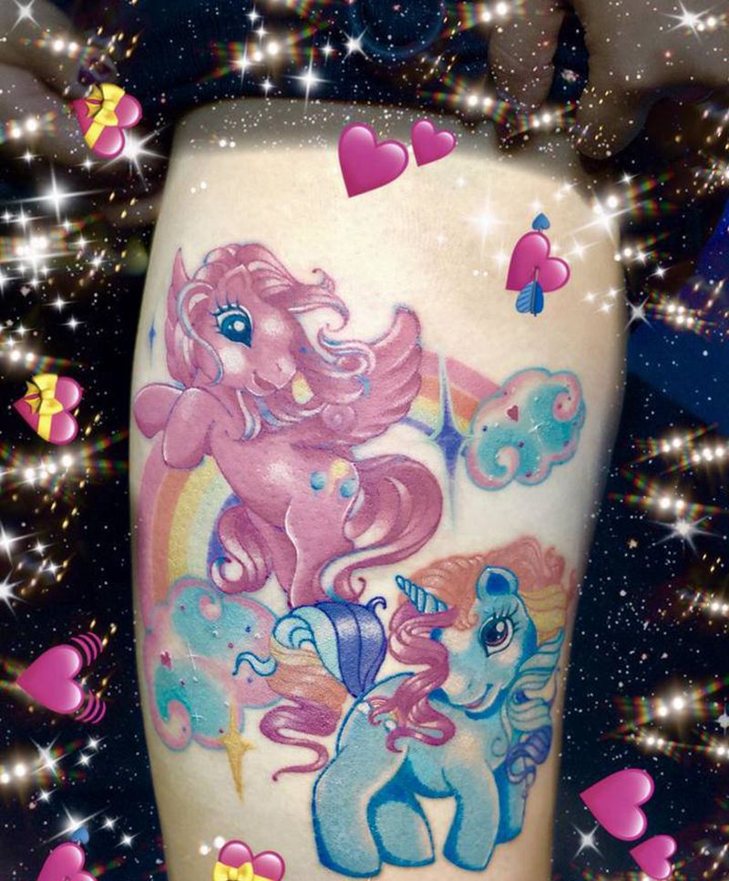 小马宝莉纹身图片_腿部New School纹身图案