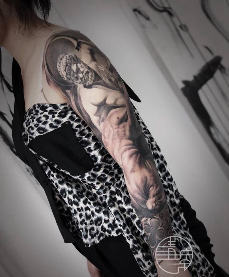 大力神纹身图片_手臂欧美写实纹身图案