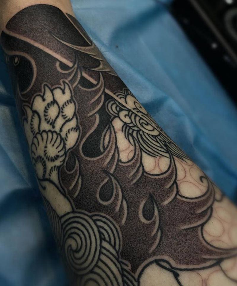 小腿纹身图片_老传统纹身图案