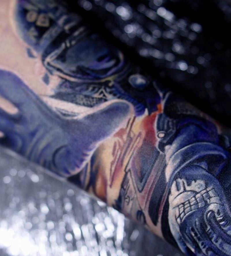 彩色人物纹身图片_手臂腿部欧美写实人物 彩色纹身图案