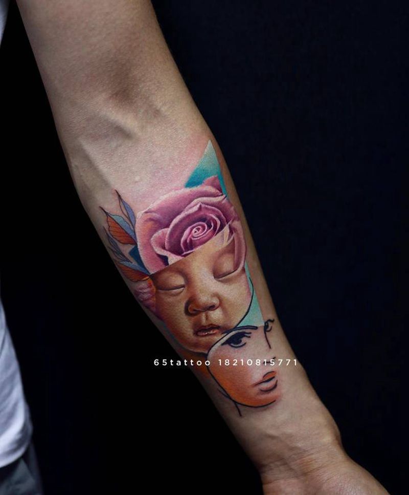 肖像纹身图片_手臂腿部欧美写实人物纹身图案