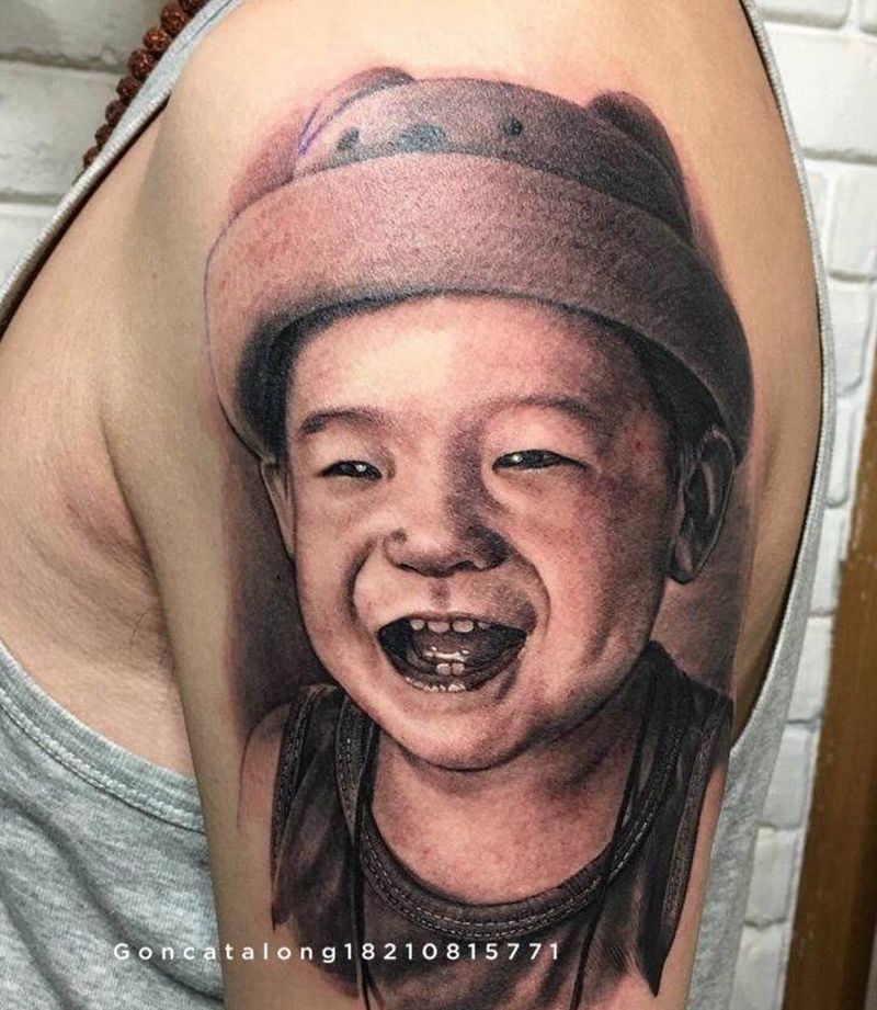 肖像纹身图片_手臂欧美写实人物纹身图案