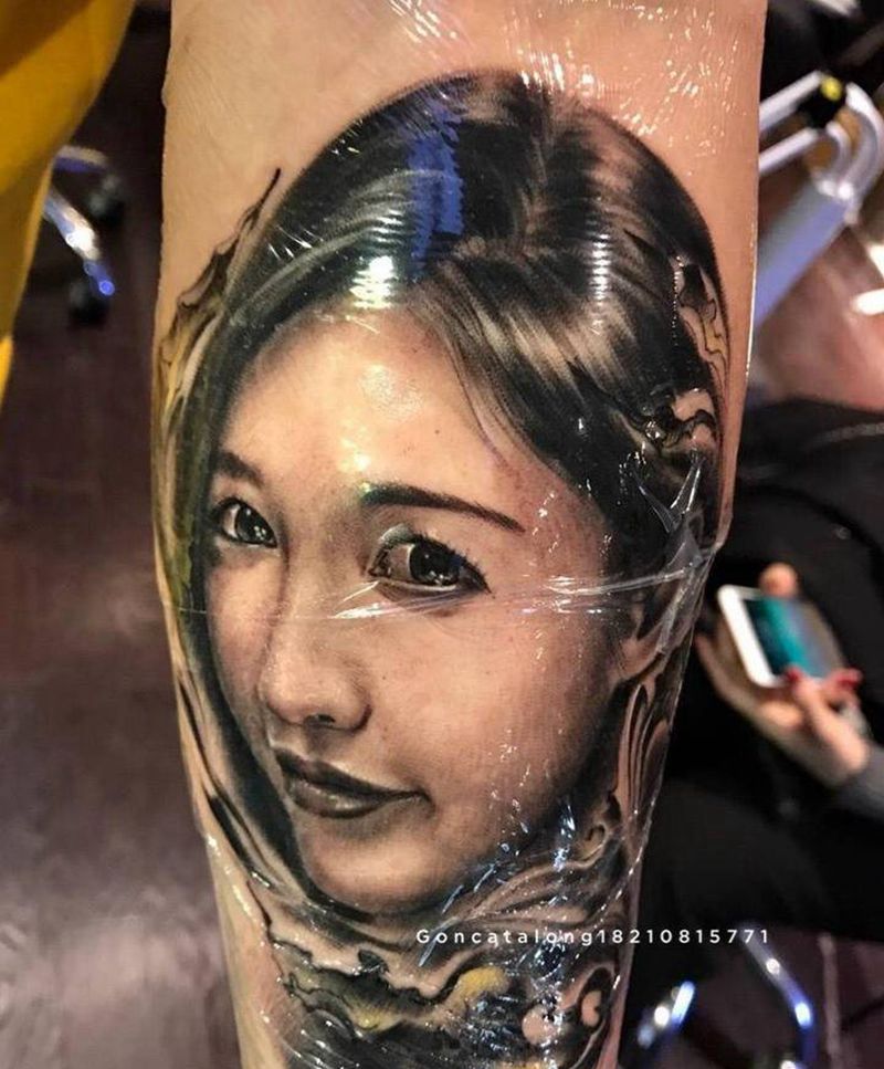 肖像纹身图片_手臂欧美写实人物纹身图案