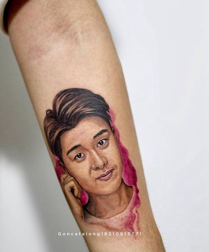 人物纹身图片_手臂欧美写实人物纹身图案