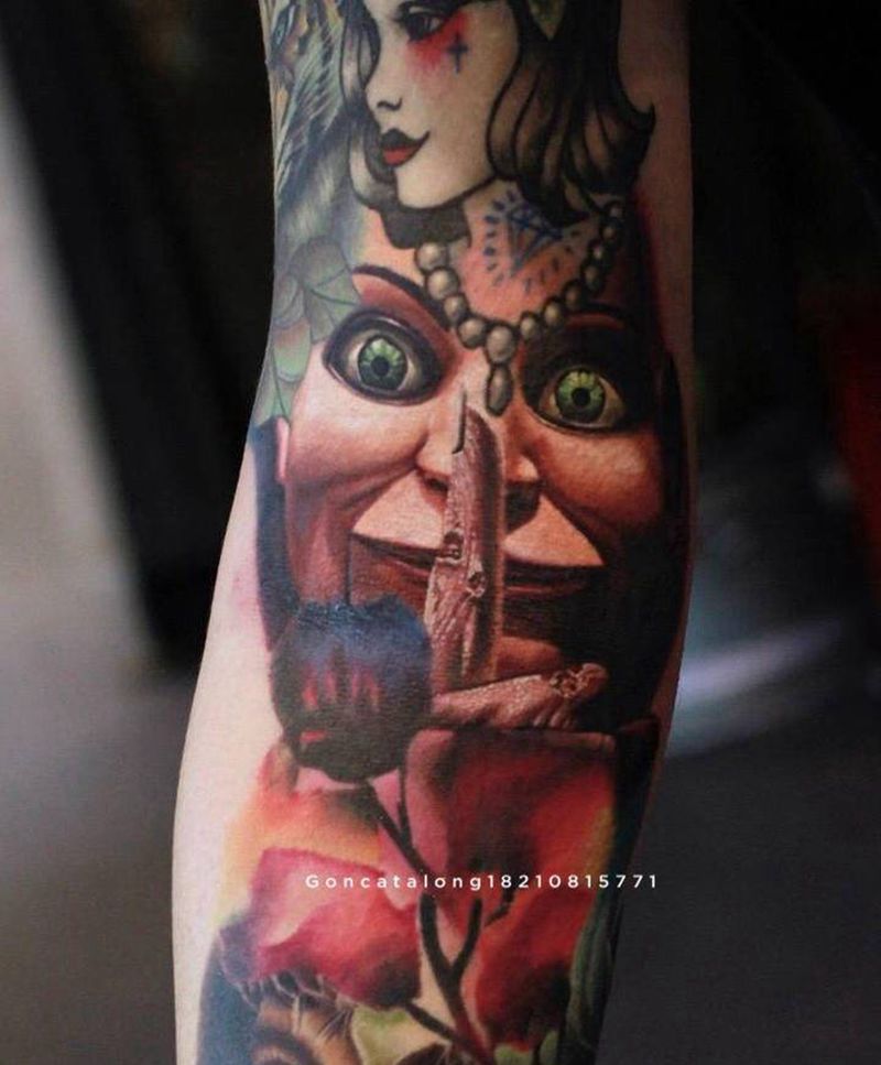 死寂纹身图片_手臂欧美写实死寂纹身图案