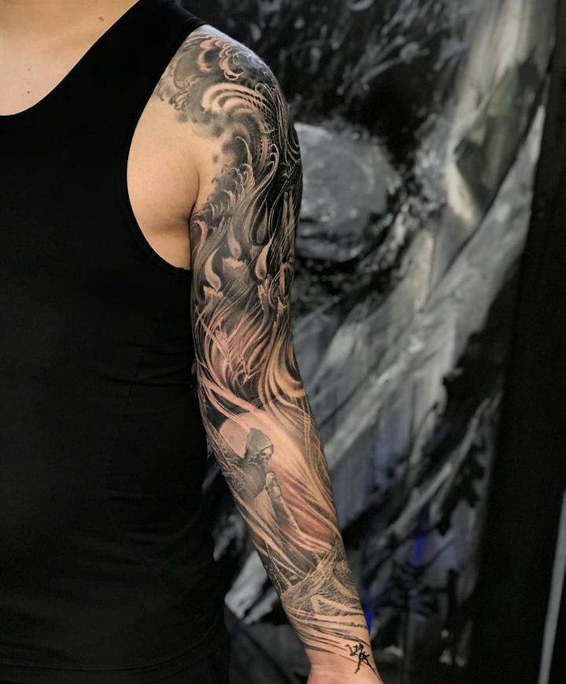 冥河摆渡者卡戎纹身图片_手臂纹身图案