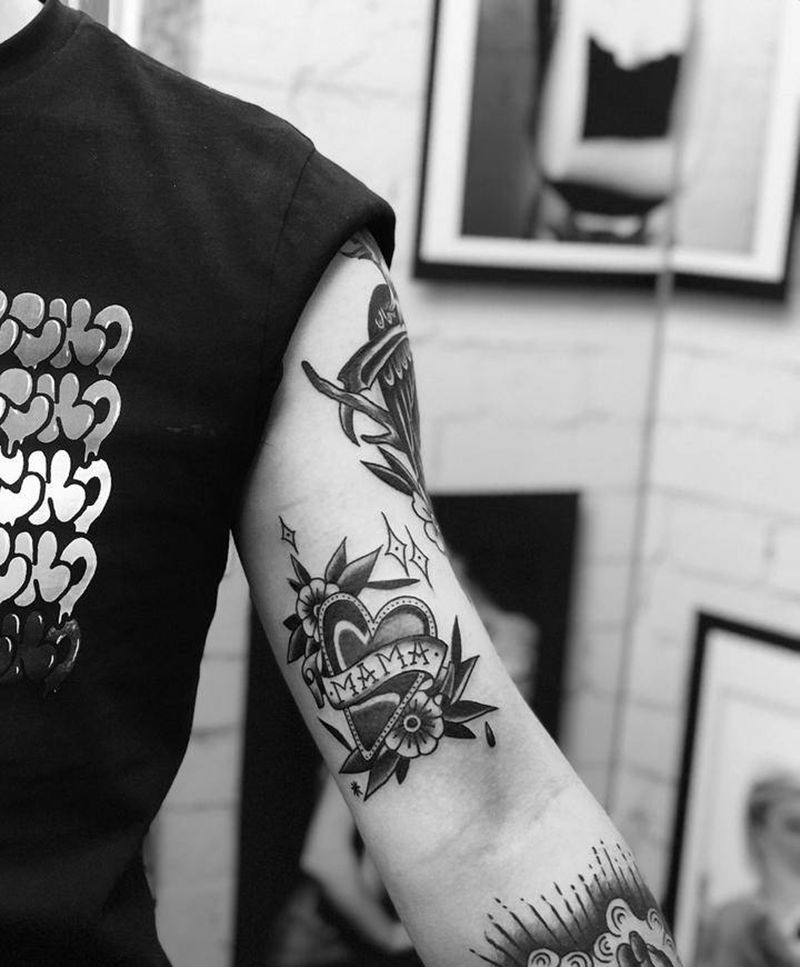 MAMA纹身图片_手臂Old School纹身图案