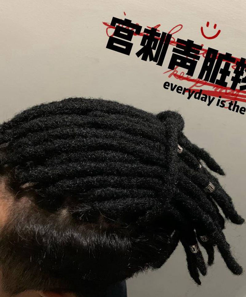 后扎脏辫纹身图片_脏辫制作纹身图案