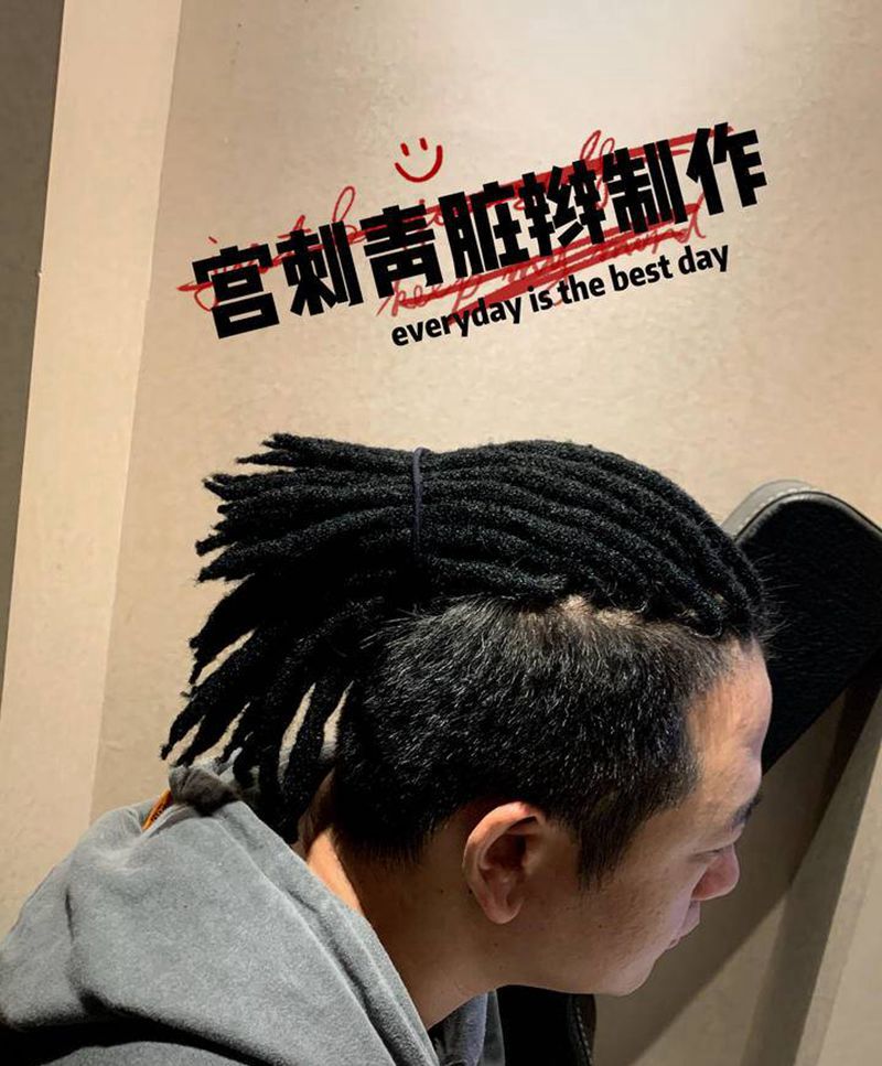 脏辫制作纹身图片_头部脏辫纹身图案