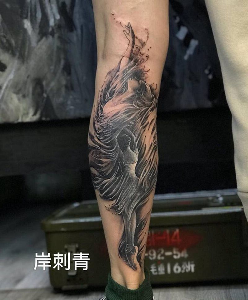 重生纹身图片_腿部遮盖纹身图案