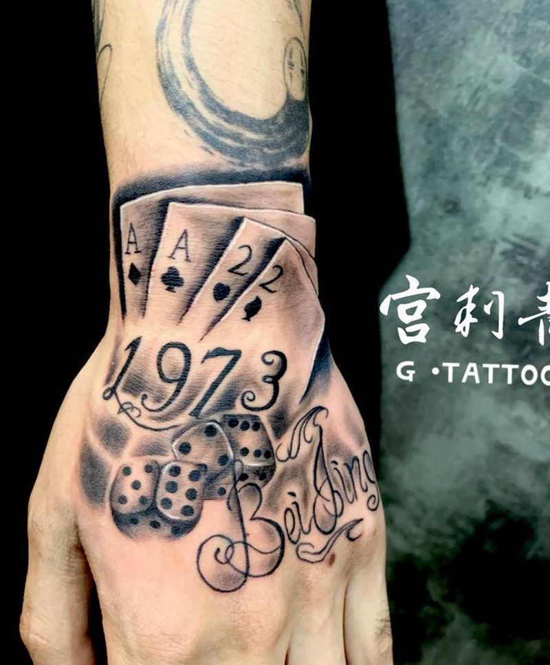 留念纹身图片_手部欧美写实纹身图案