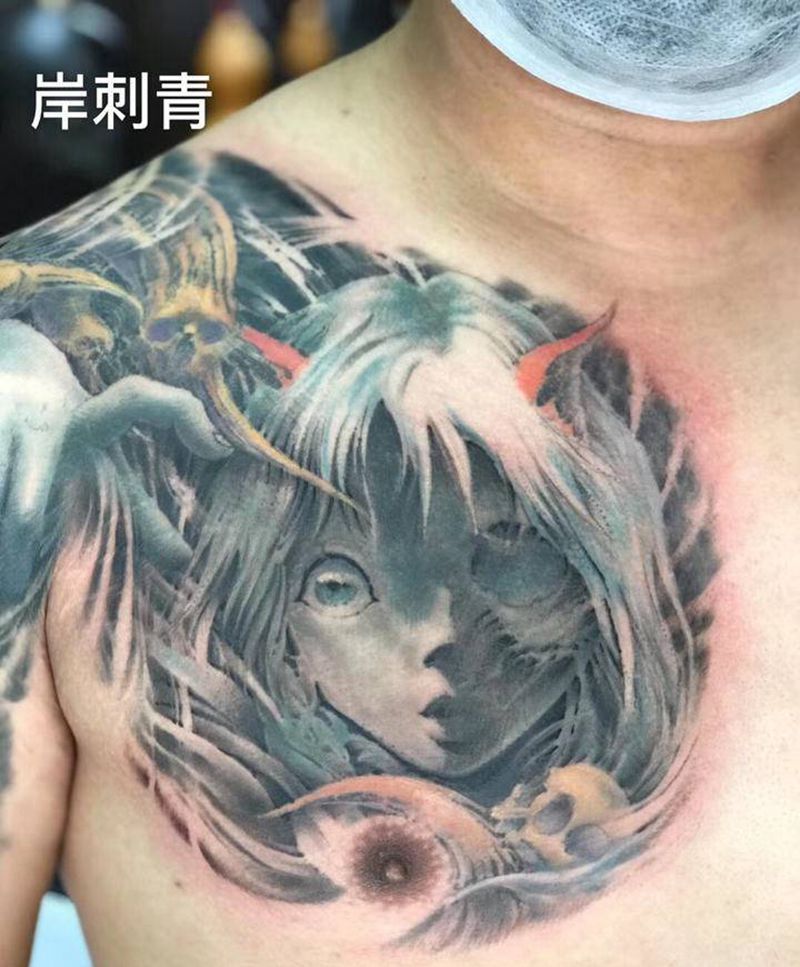 梦中的九尾纹身图片_手臂胸部原创纹身图案