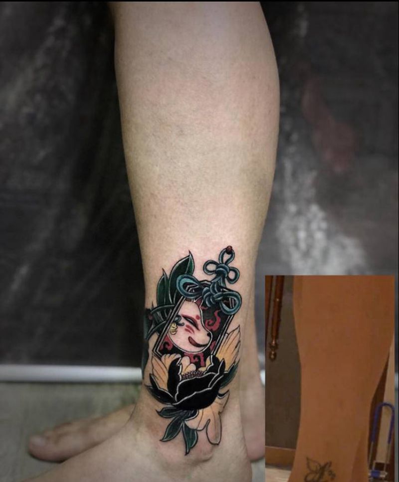 遮盖纹身图片_脚部纹身图案